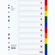 Colour plastic index A4 5 part